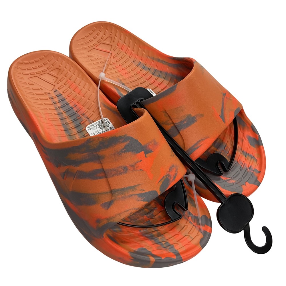 Adidas lightshift Slides Orange Marble Swirl Sandals JR4575 Mens 5 Womens 6